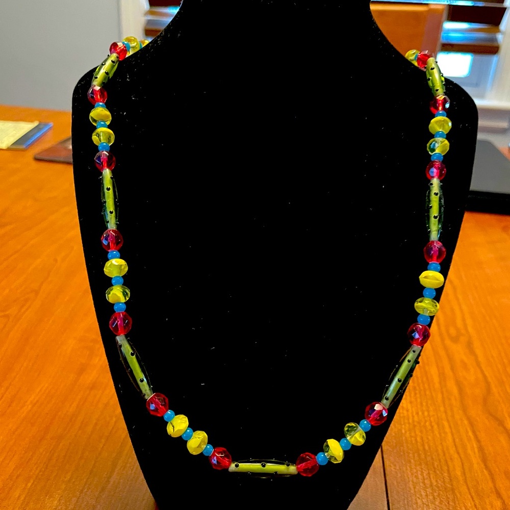 Handcrafted beaded necklace.